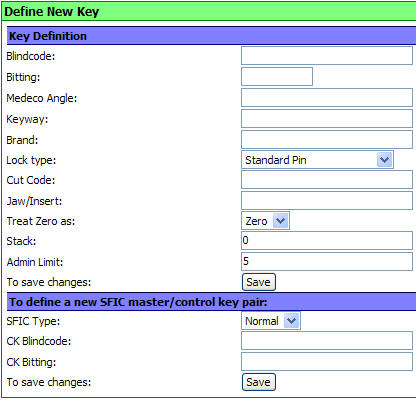 Key Bitting Chart